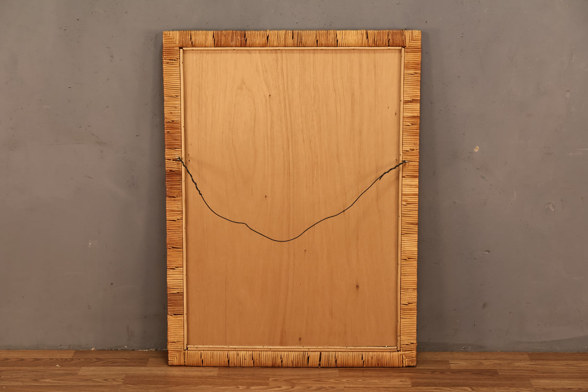 Rattan & Brass Mirror