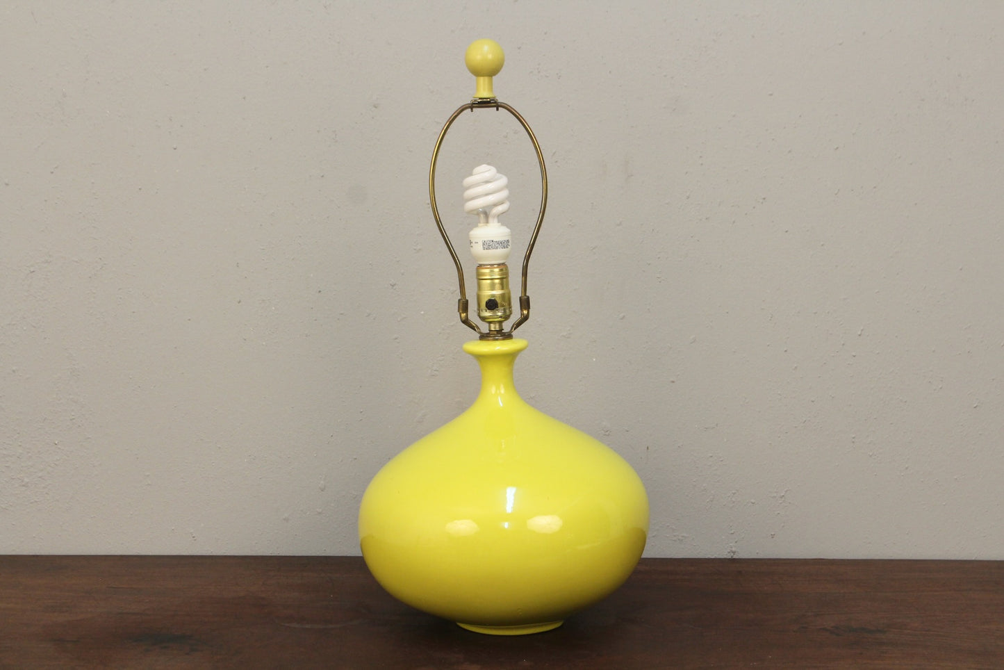 Pair of Chartreuse Ceramic Table Lamps