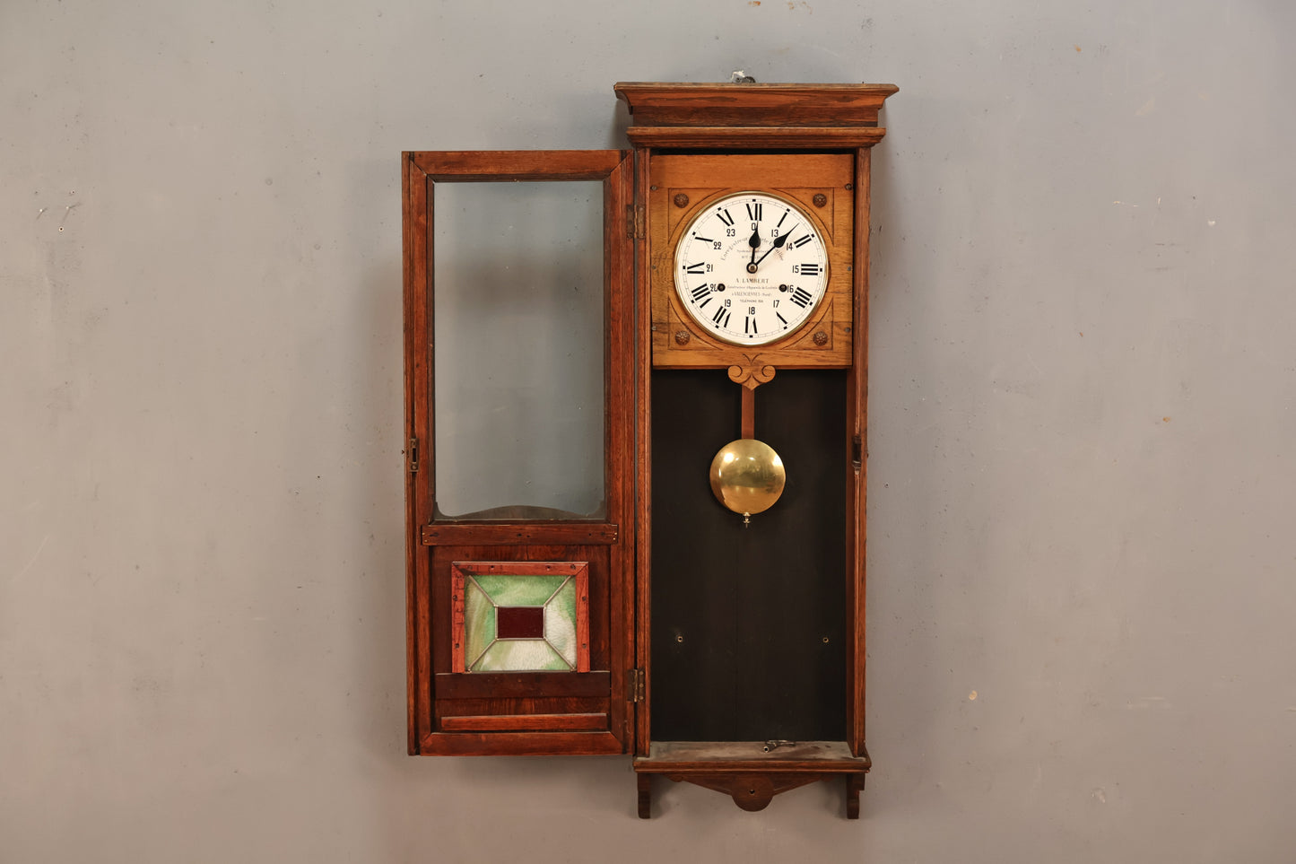 Large Antique French Oak Prop Wall Clock - ONLINE ONLY