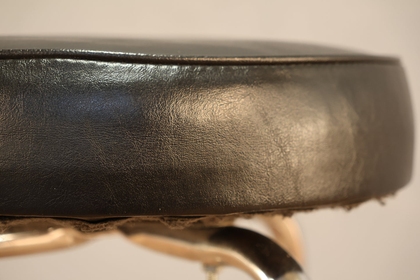 Black Leather & Steel Counter Stool