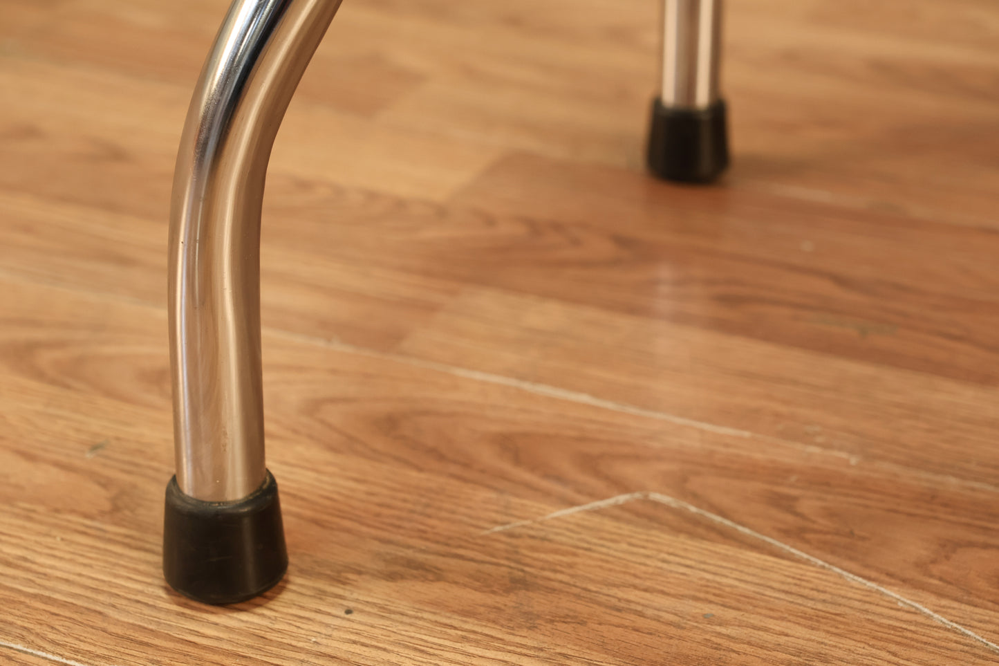 Black Leather & Steel Counter Stool