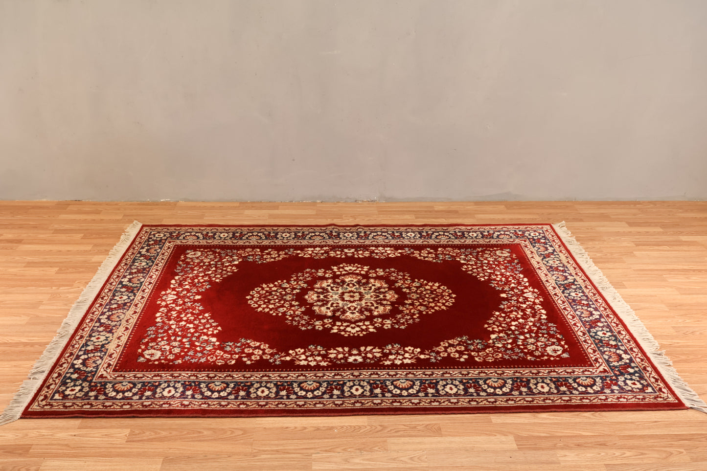 Crimson & Navy Floral Area Rug