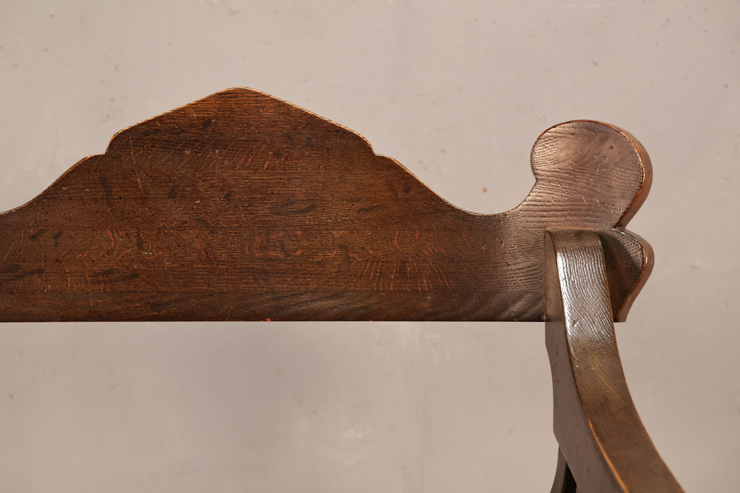Antique Oak Savonarola Chair - ONLINE ONLY