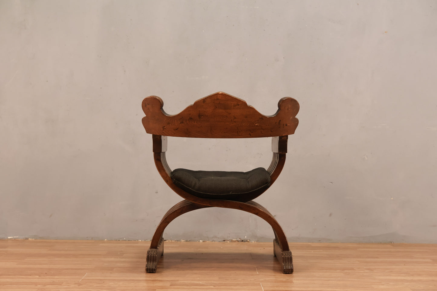Antique Oak Savonarola Chair - ONLINE ONLY