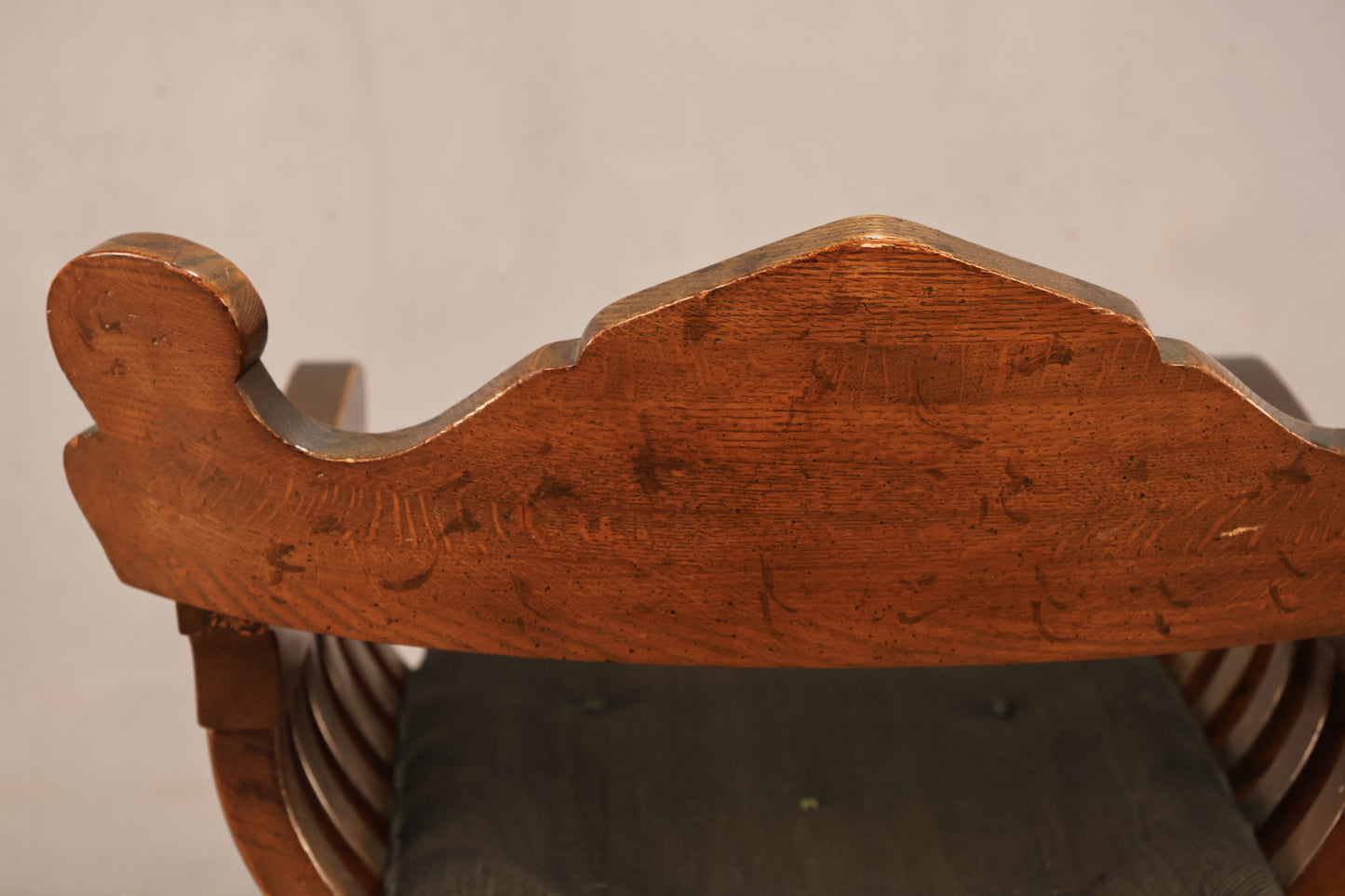 Antique Oak Savonarola Chair - ONLINE ONLY