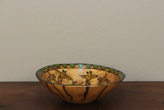 Handmade Wooden Giraffe Bowl