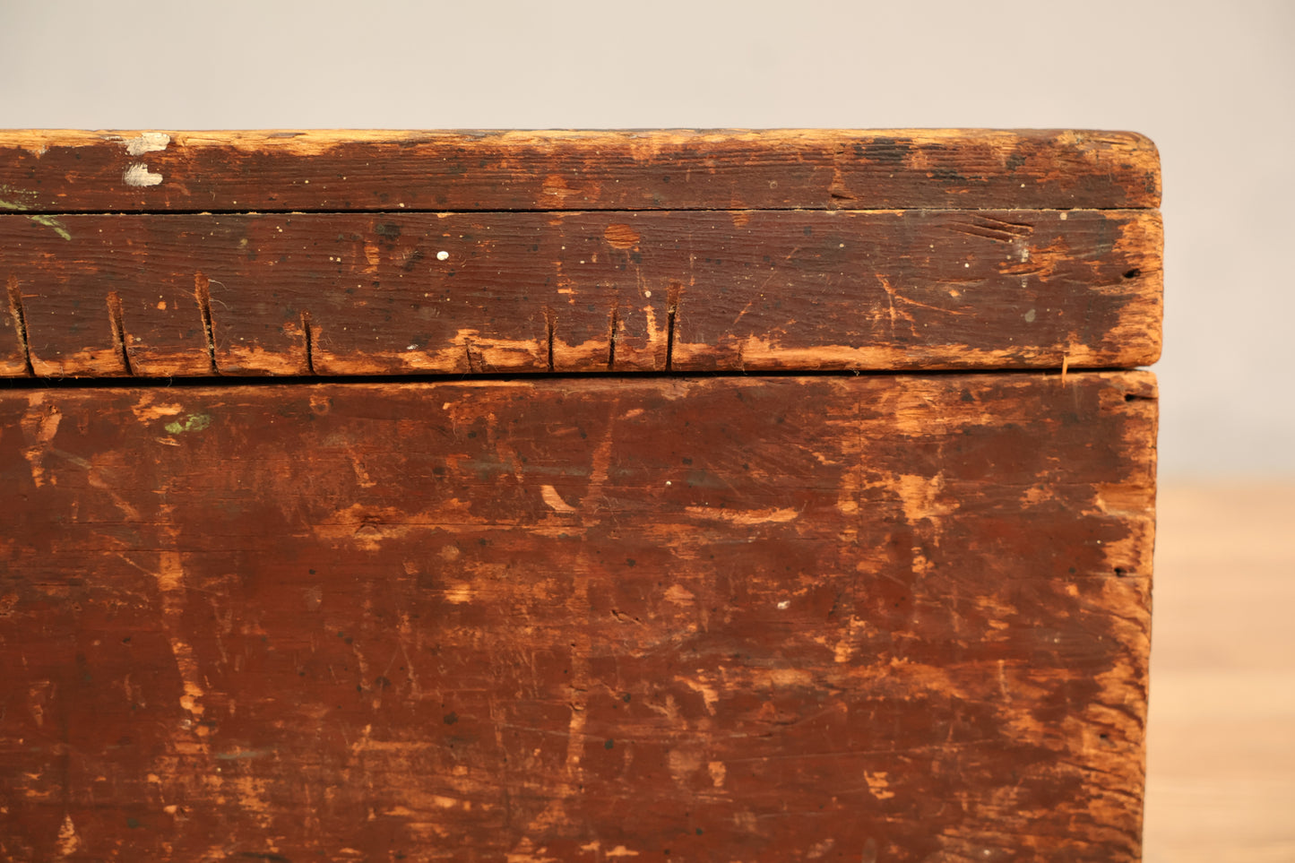 Low Rustic Wooden Trunk