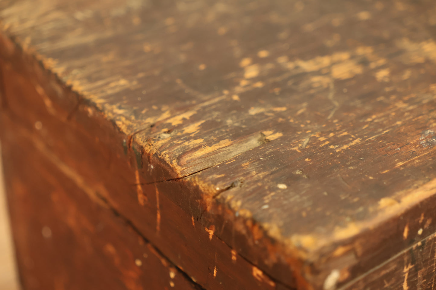 Low Rustic Wooden Trunk