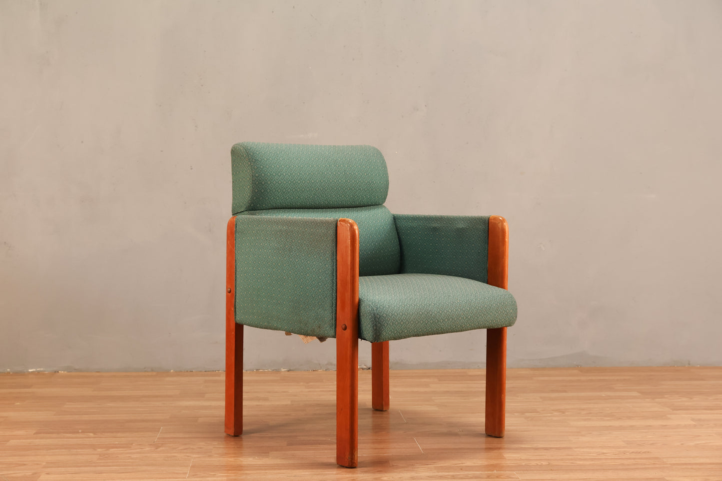 Mid Century Teak & Teal Armchair