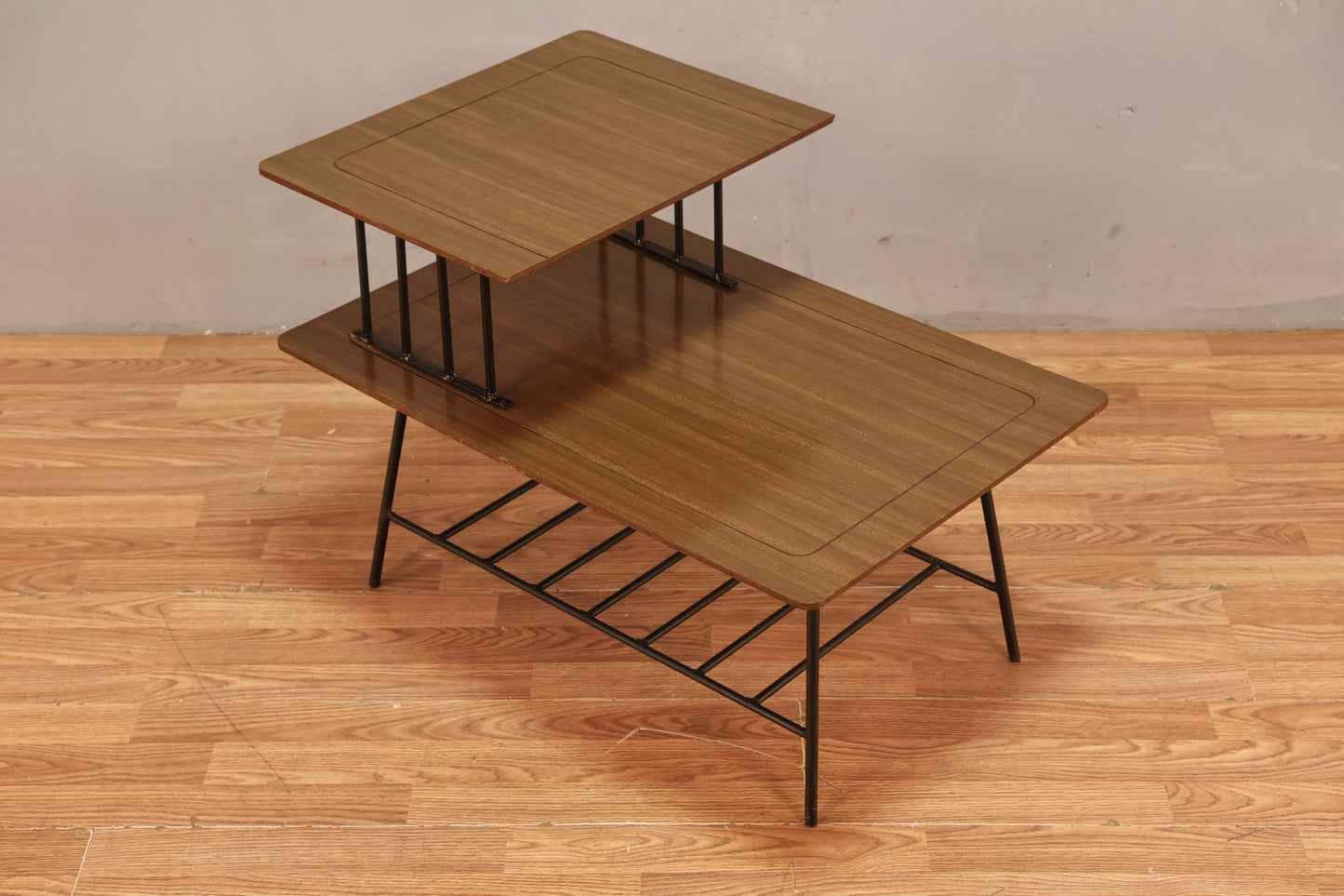 Atomic Laminate & Iron Stepback Table