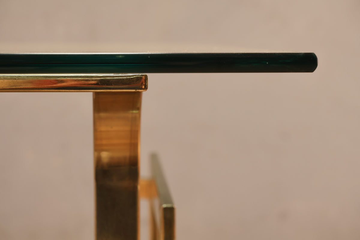 Pair of Brass & Glass End Tables - ONLINE ONLY