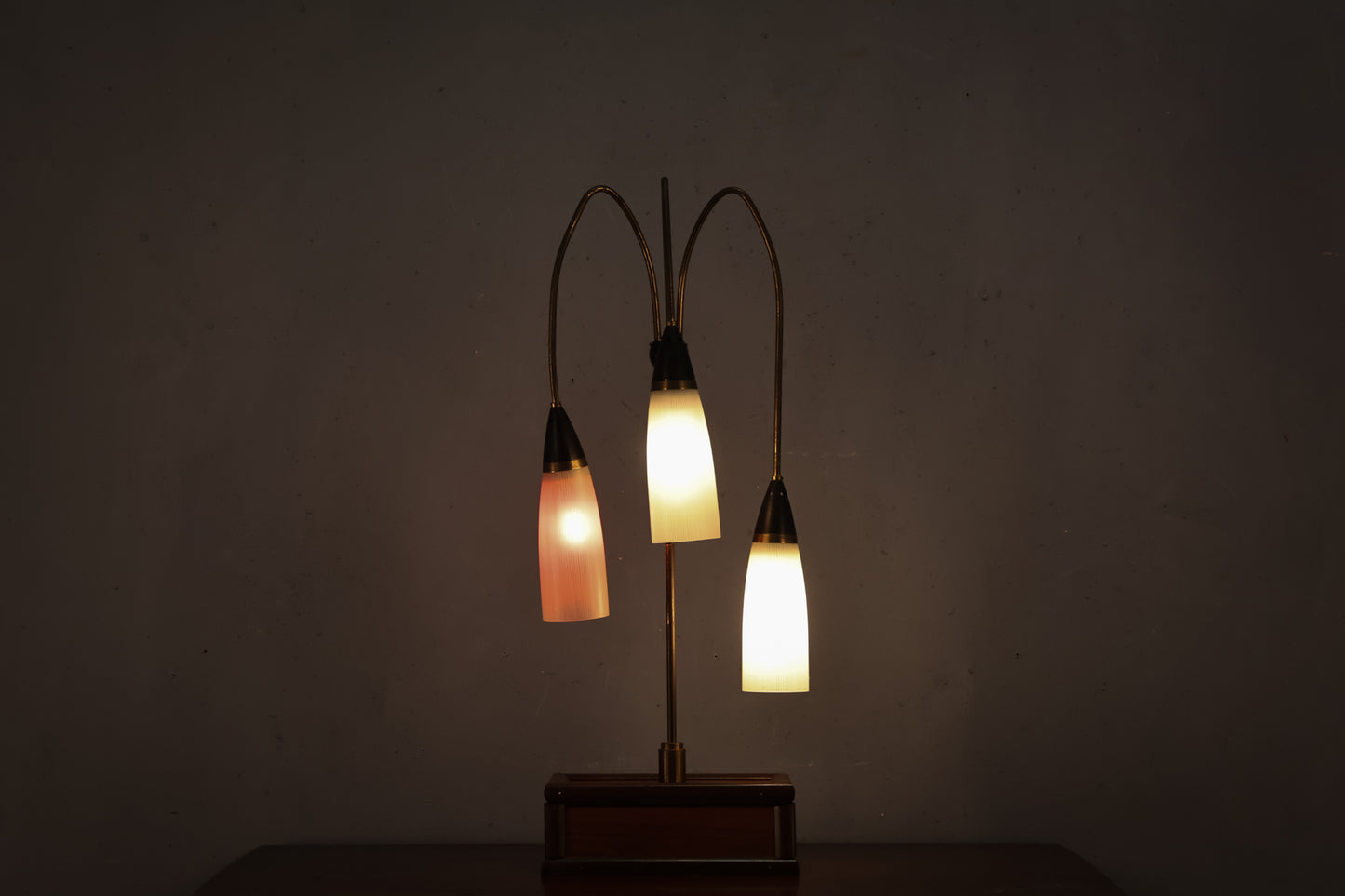 Rupert Nikoll Mid Century Tri-Drop Table Lamp