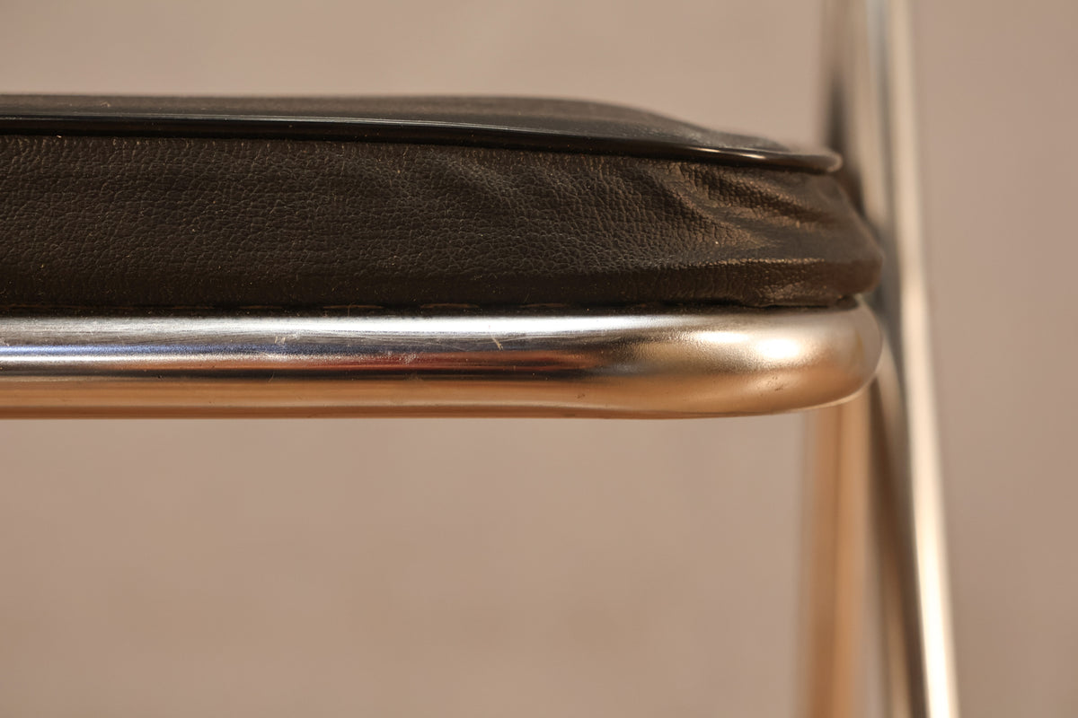 Aluminum & Black Vinyl Folding Chair - ONLINE ONLY