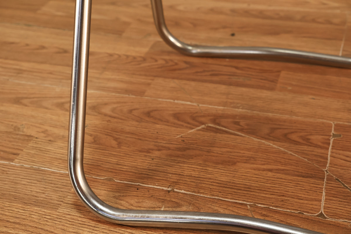 Aluminum & Black Vinyl Folding Chair - ONLINE ONLY