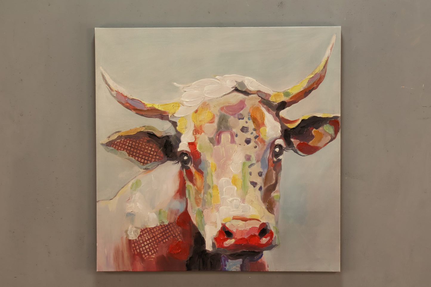 "Rainbow Bull" Painting