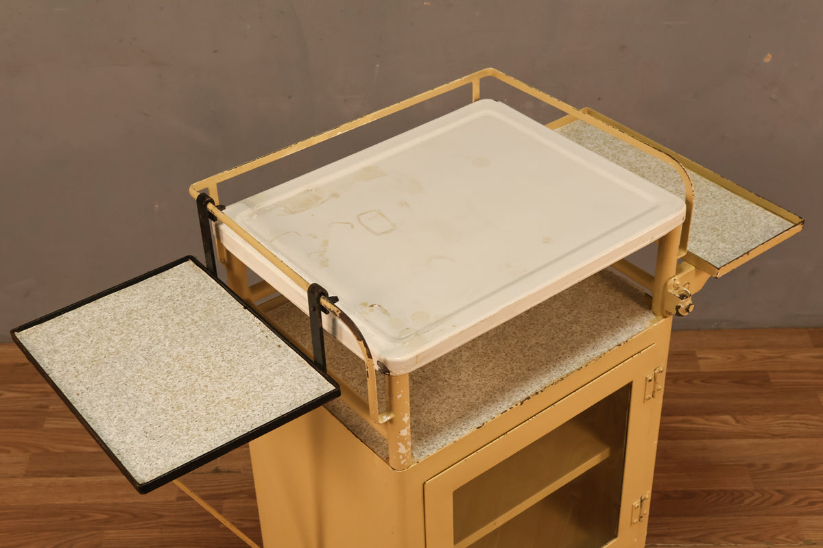 Industrial Steel & Glass 3-Tier Cart