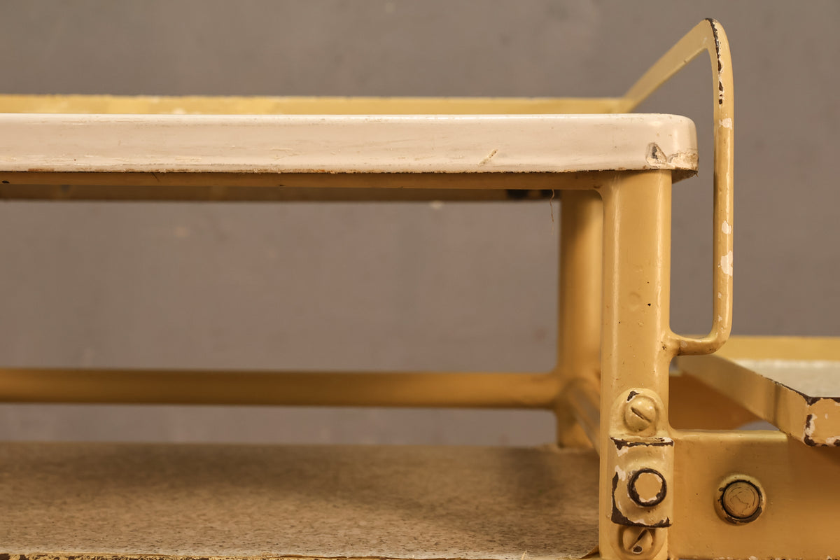 Industrial Steel & Glass 3-Tier Cart