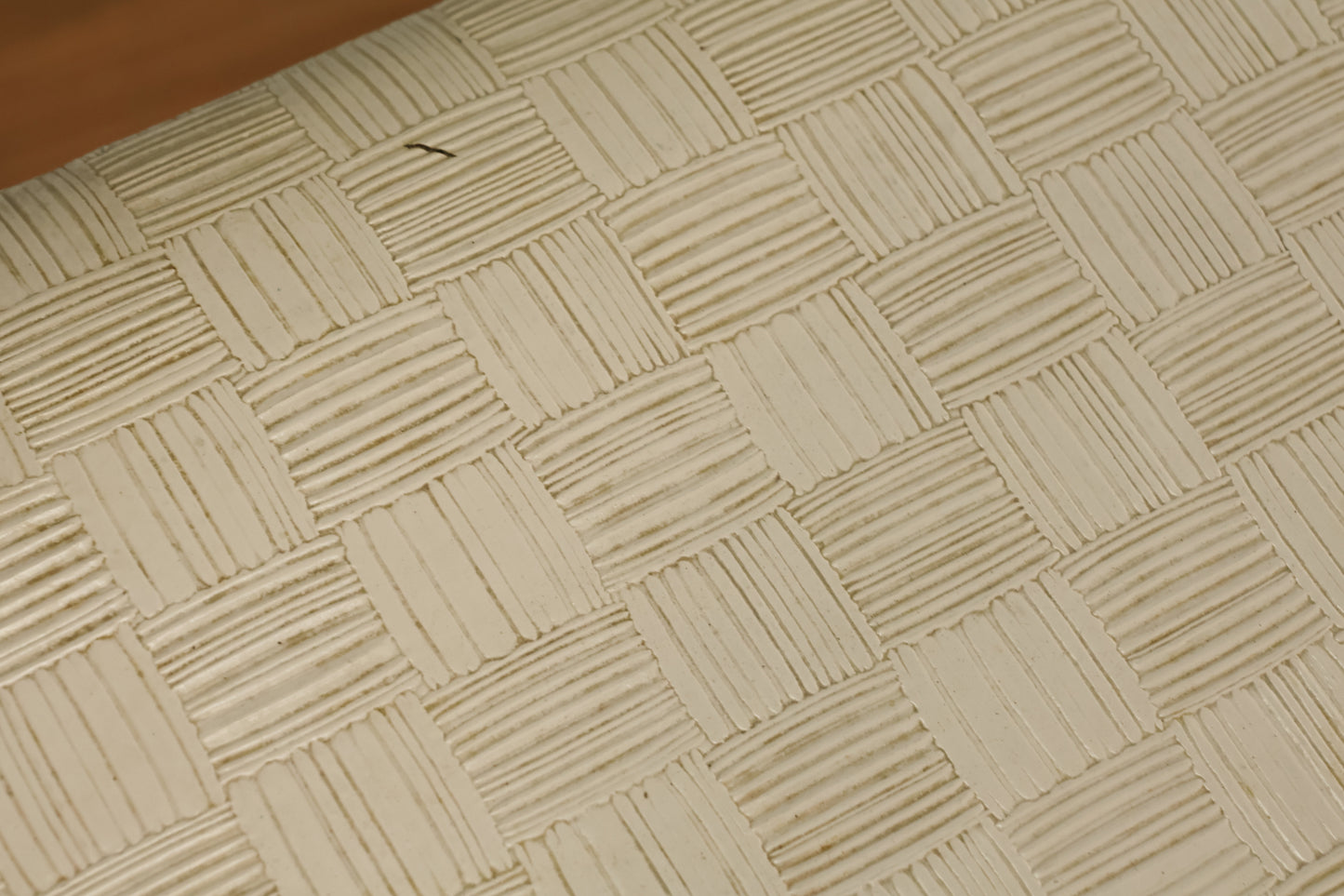 White Vinyl Faux Woven Hamper