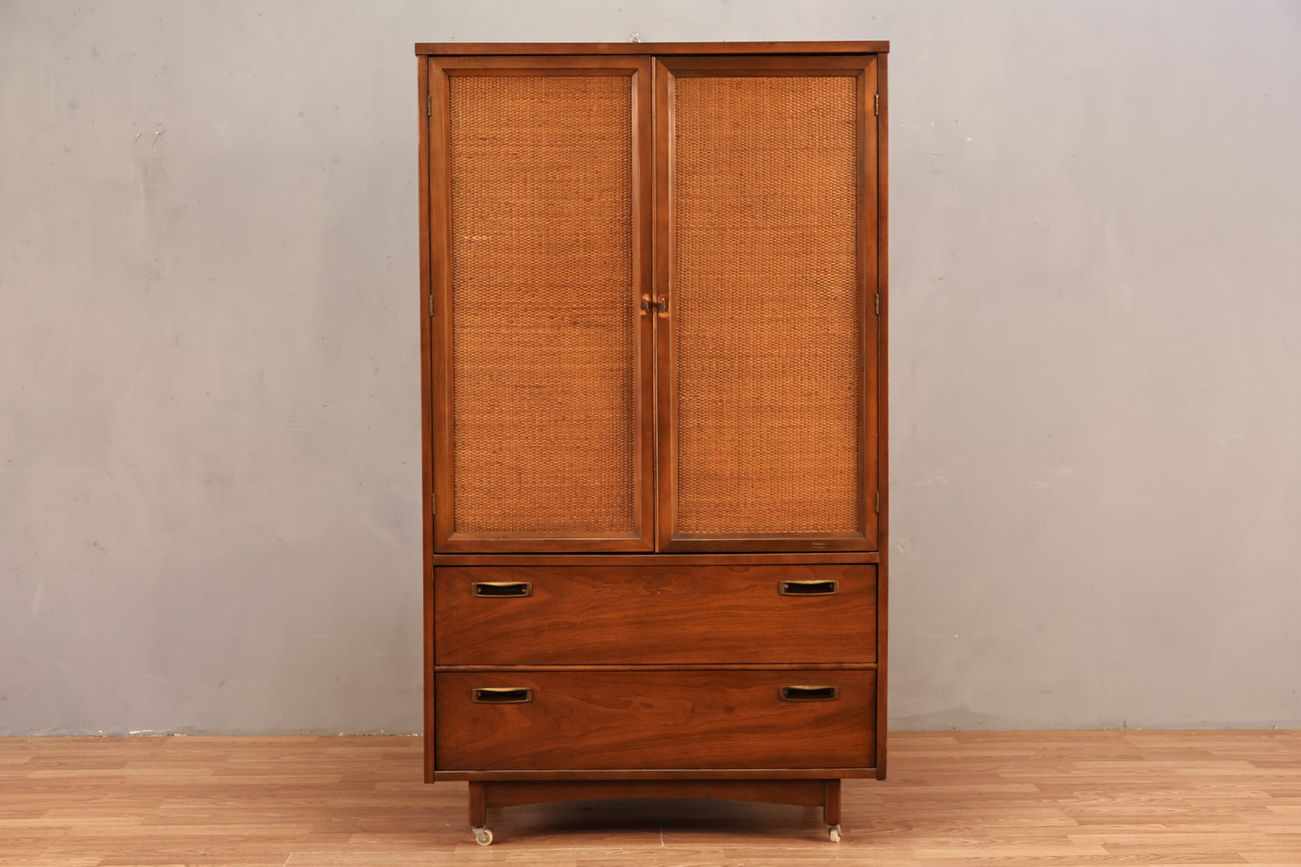 Mid Century Walnut & Laminate 5-Drawer Bachelor's Chest