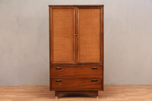 Mid Century Walnut & Laminate 5-Drawer Bachelor's Chest