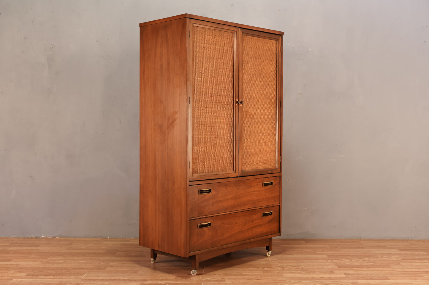 Mid Century Walnut & Laminate 5-Drawer Bachelor's Chest