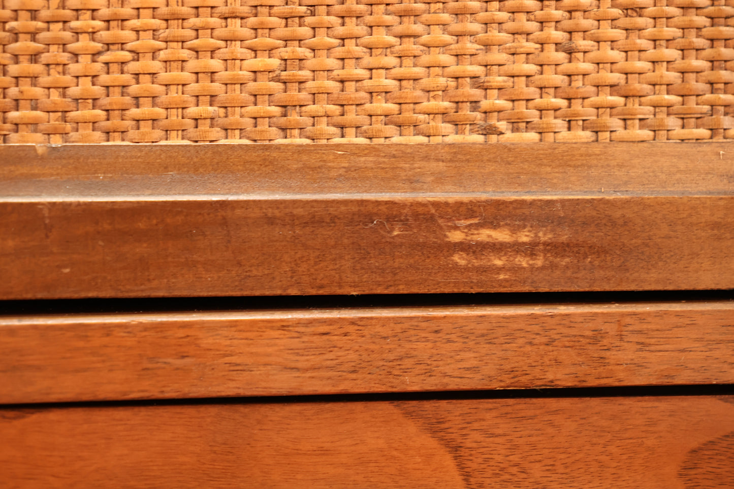 Mid Century Walnut & Laminate 5-Drawer Bachelor's Chest