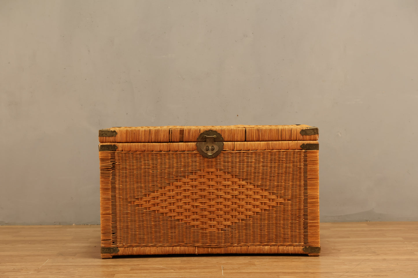 Country Wicker & Brass Chest
