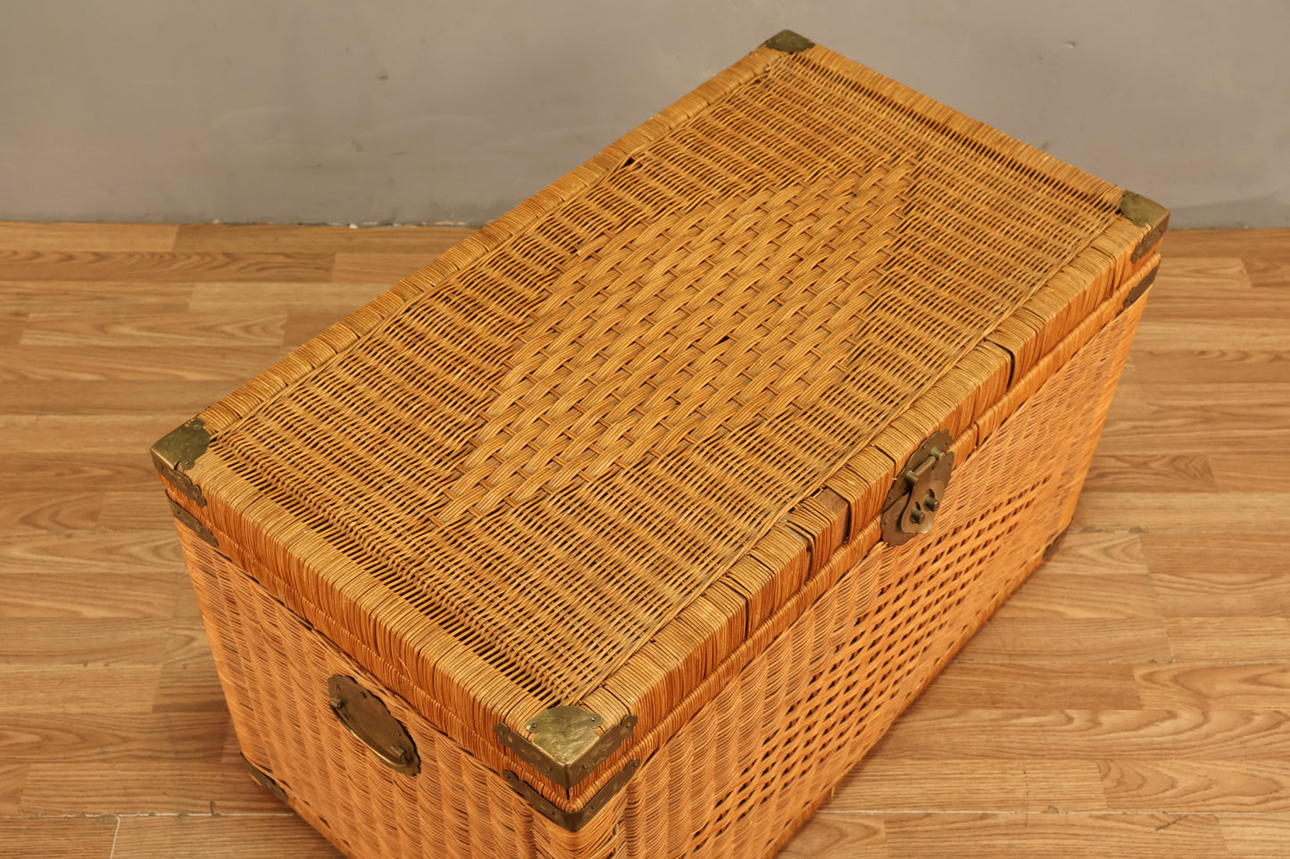Country Wicker & Brass Chest
