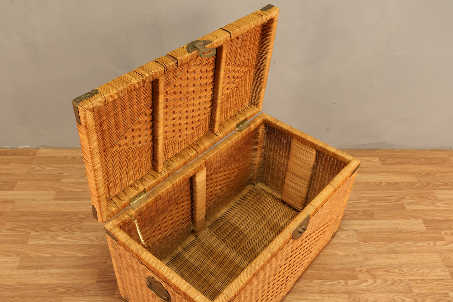 Country Wicker & Brass Chest