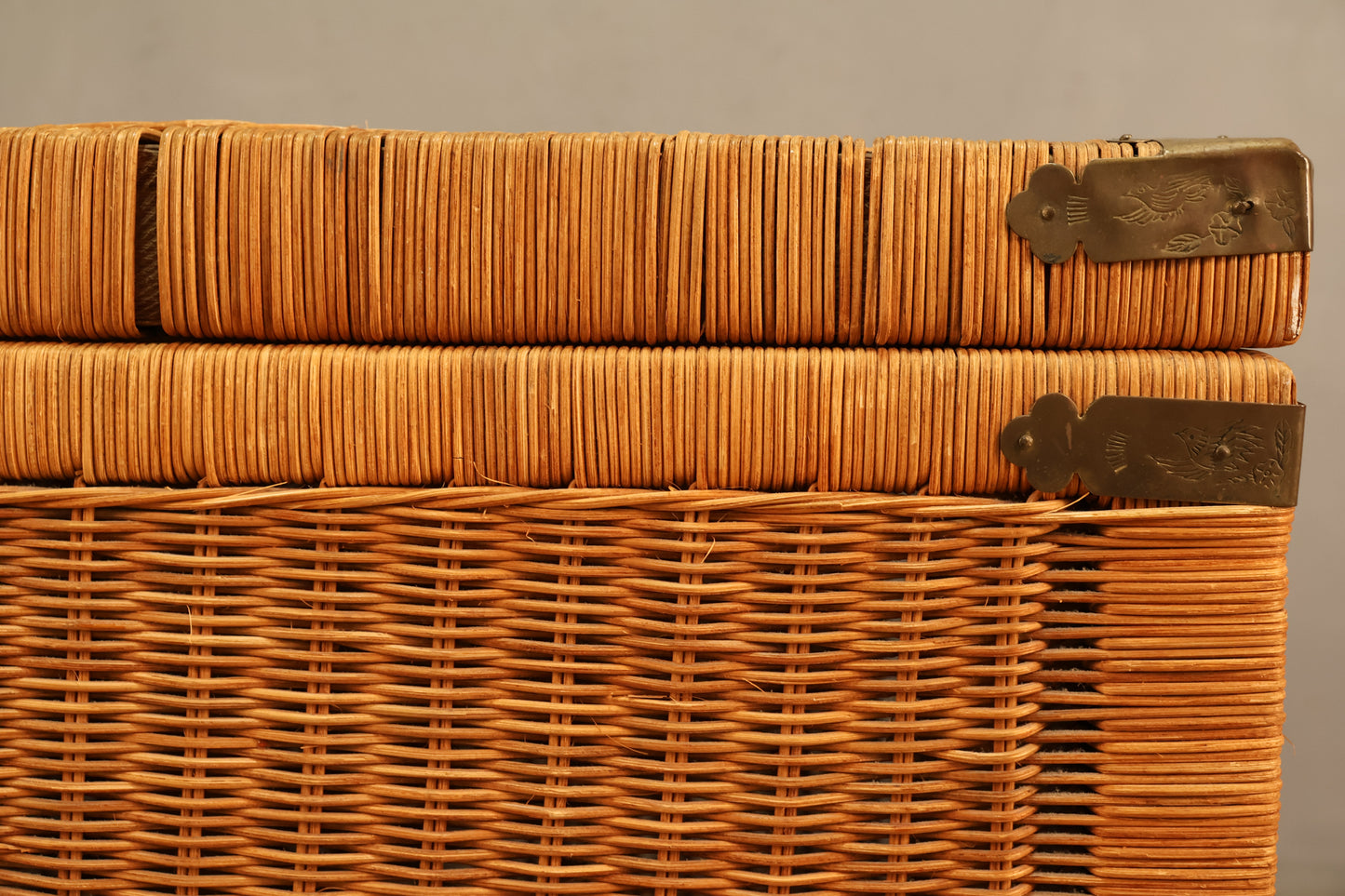 Country Wicker & Brass Chest
