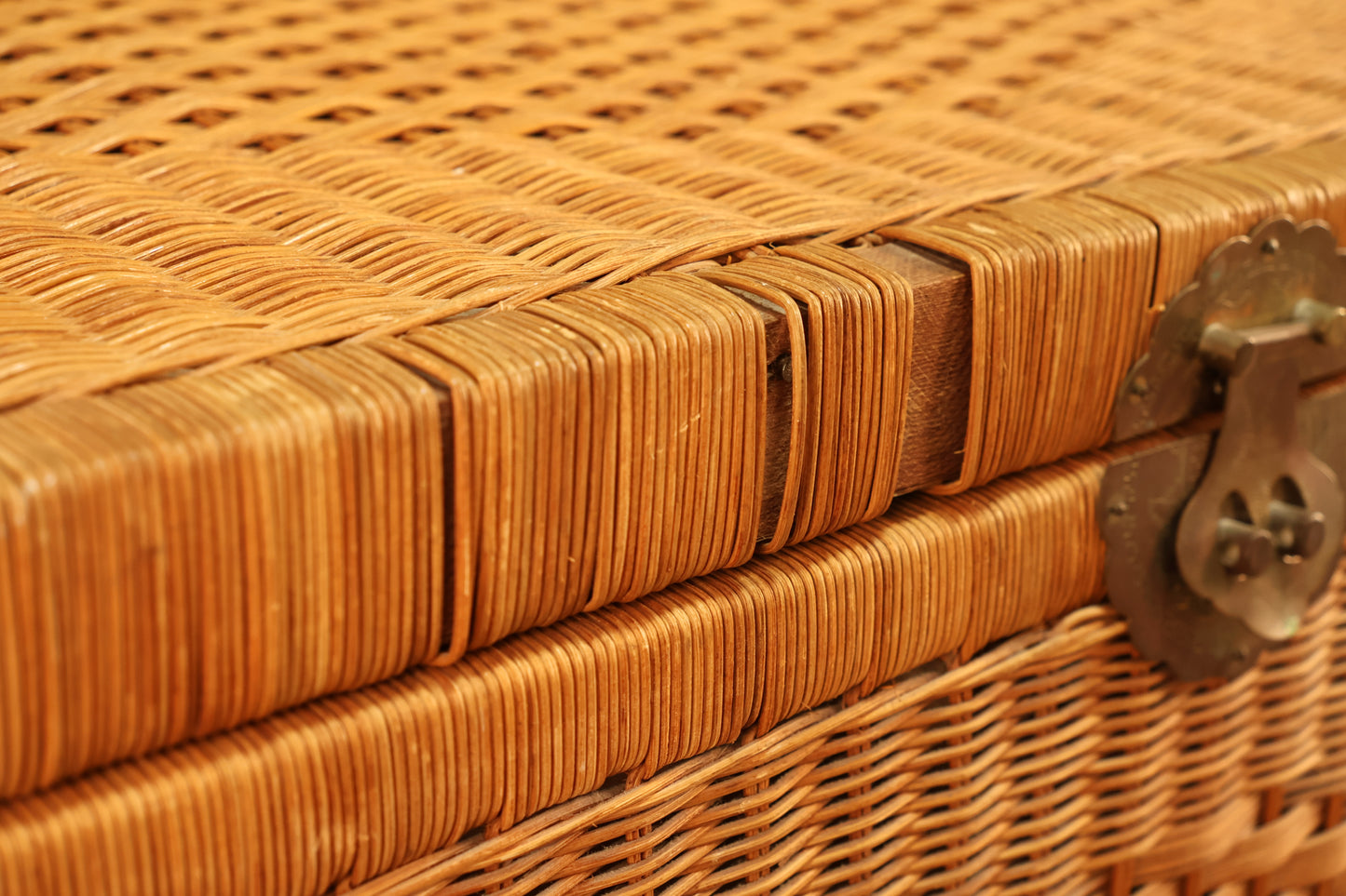 Country Wicker & Brass Chest