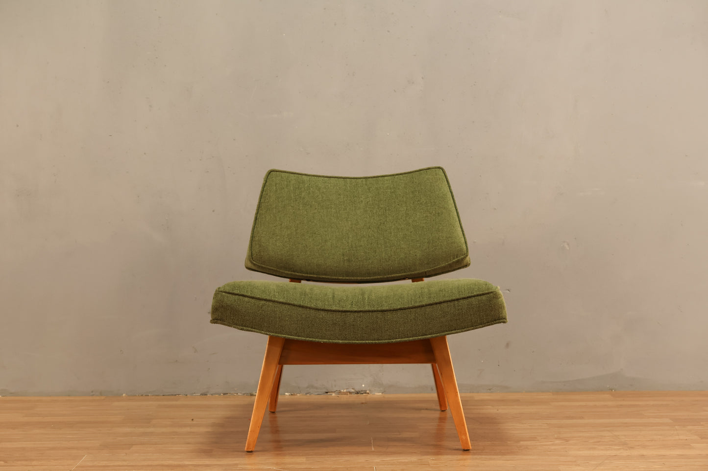 Jens Risom Danish Blonde & Chartreuse Slipper Chair