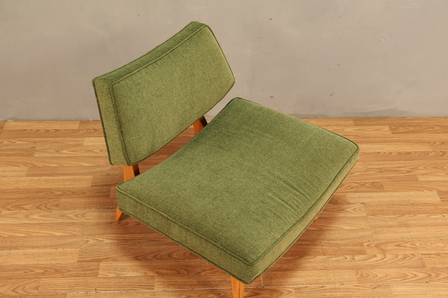 Jens Risom Danish Blonde & Chartreuse Slipper Chair