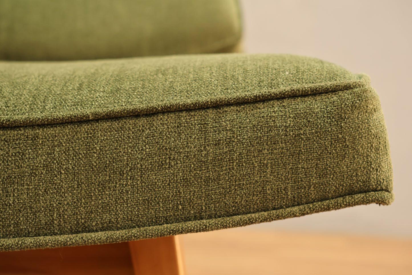 Jens Risom Danish Blonde & Chartreuse Slipper Chair