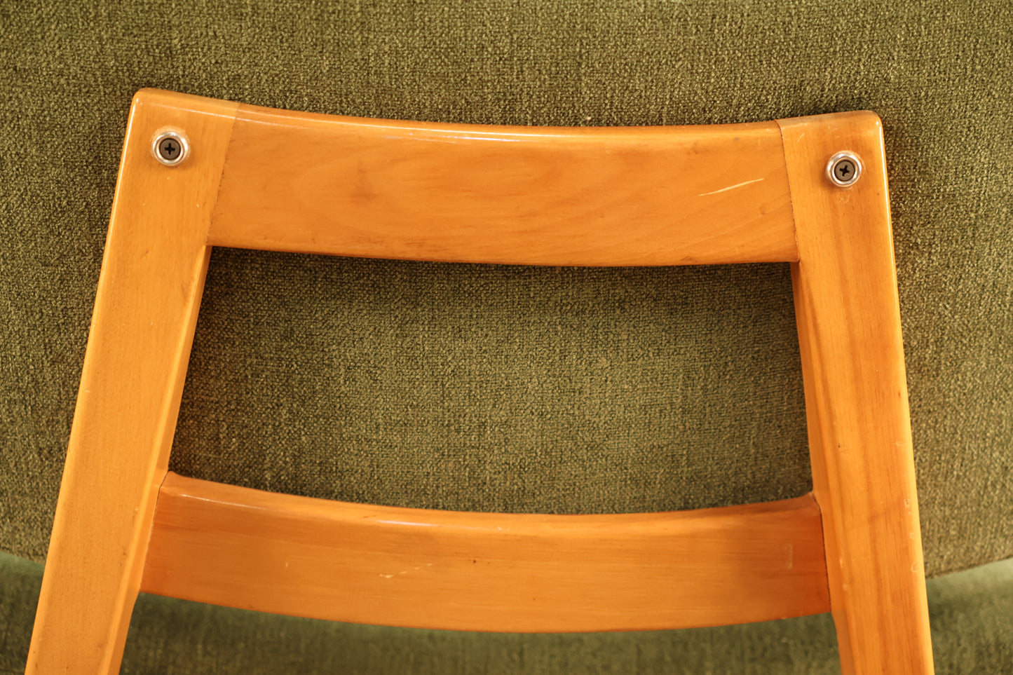 Jens Risom Danish Blonde & Chartreuse Slipper Chair