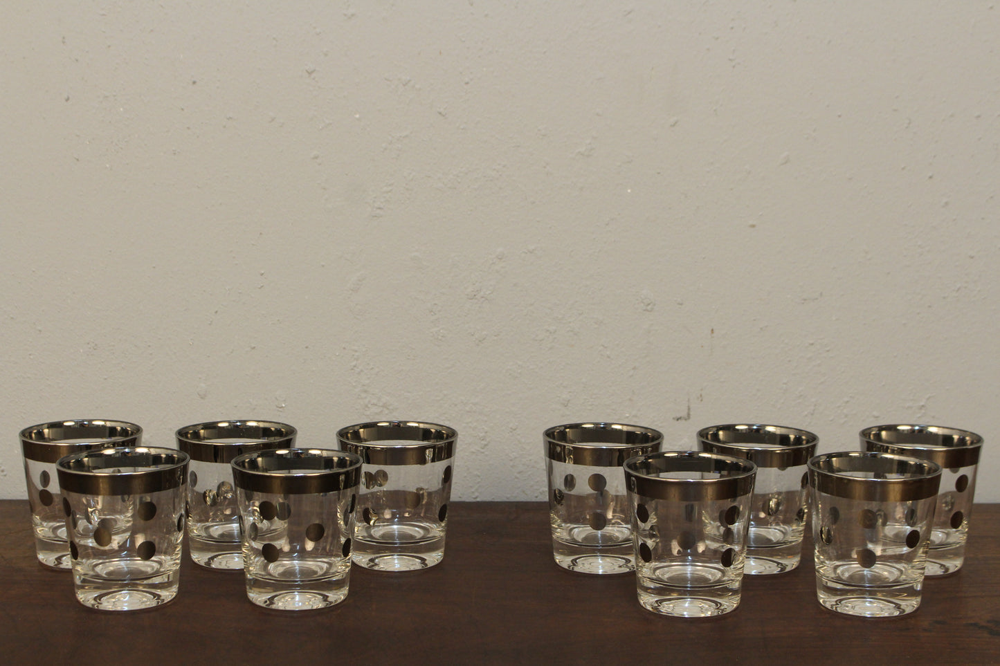 Set of 5 Silver Polka Dot Glasses