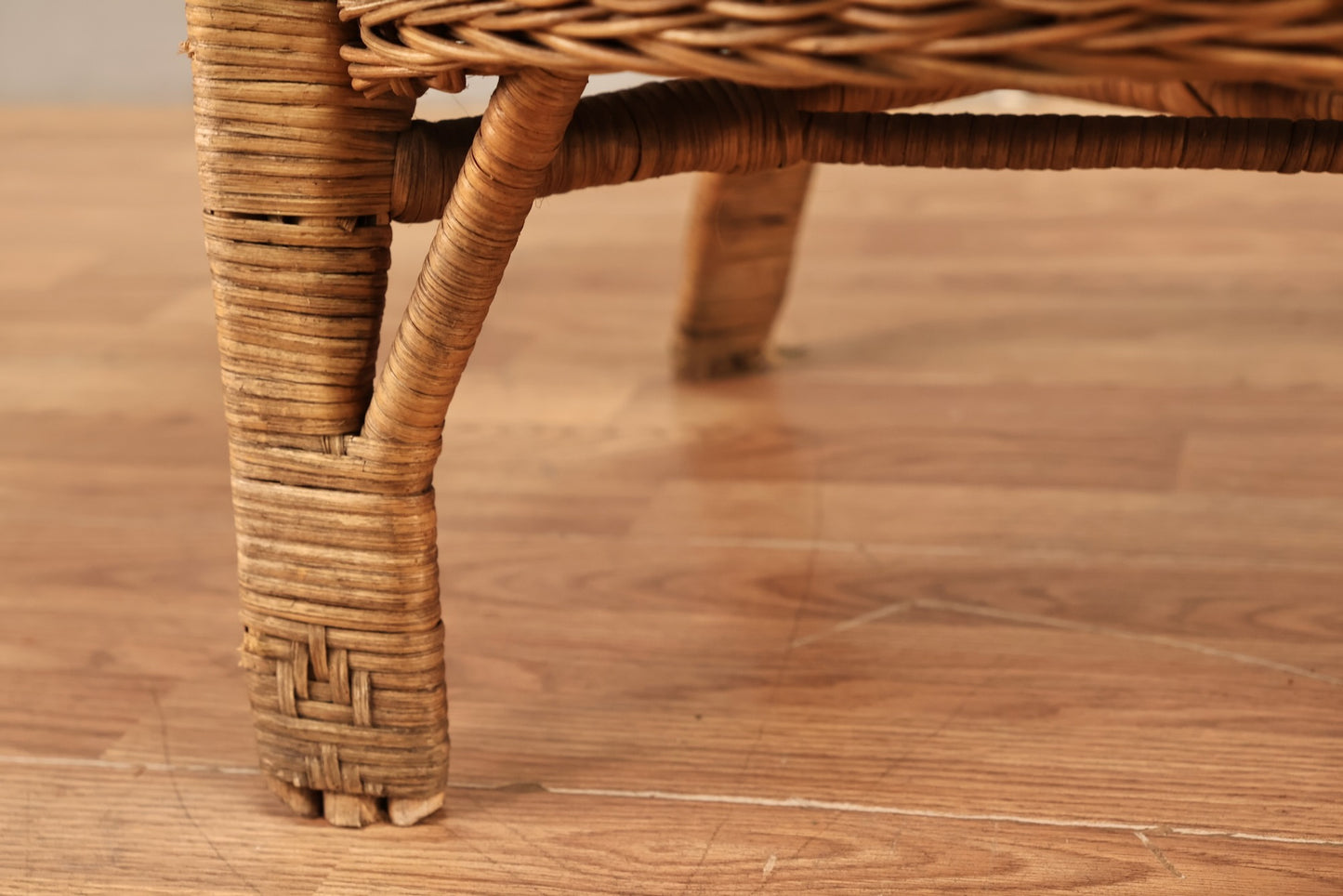 Victorian-Style Wicker & Green Armchair - Online Only