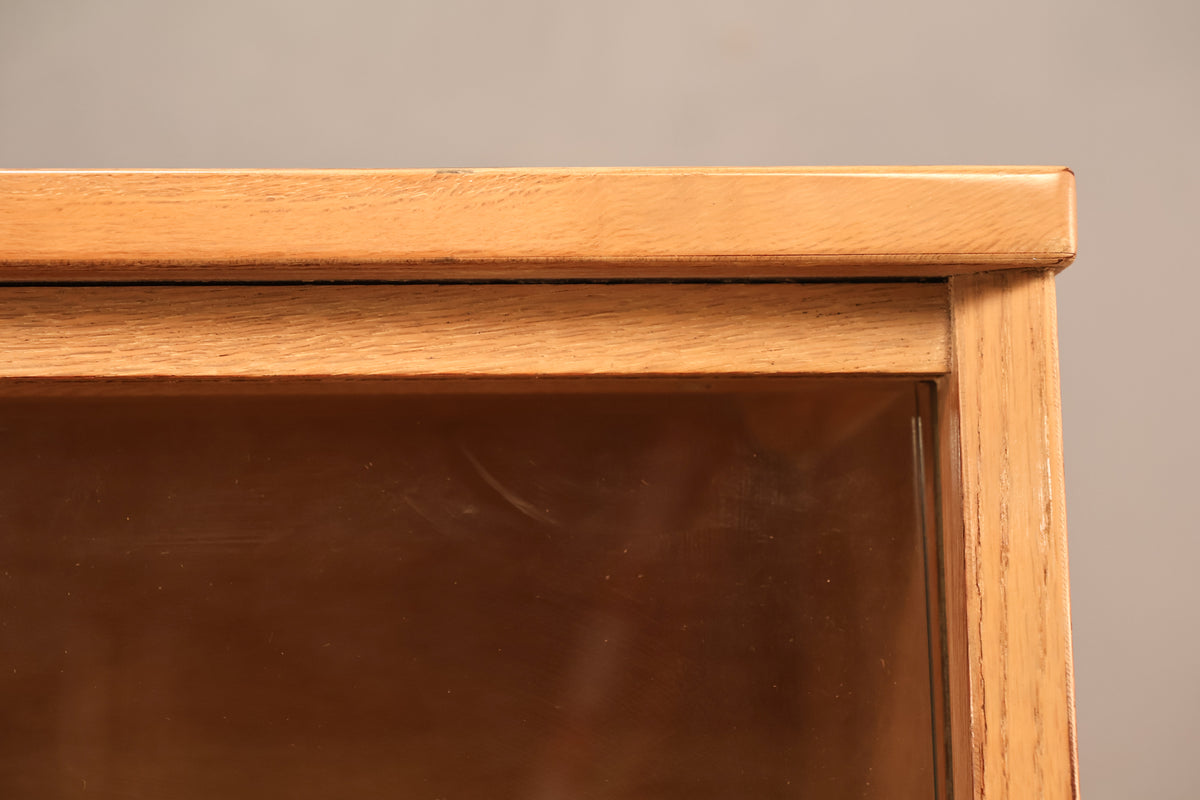 Mid Century Sable & Glass Sliding-Door Console