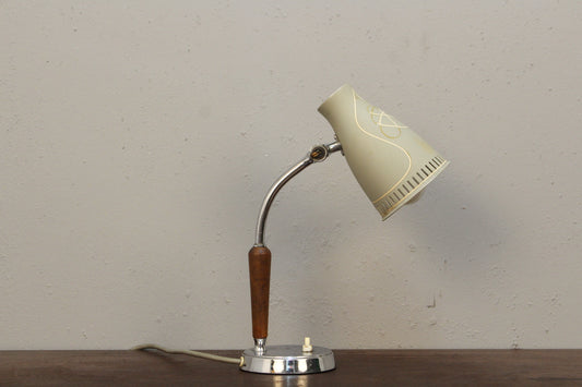 Atomic Walnut & Metal Table Lamp
