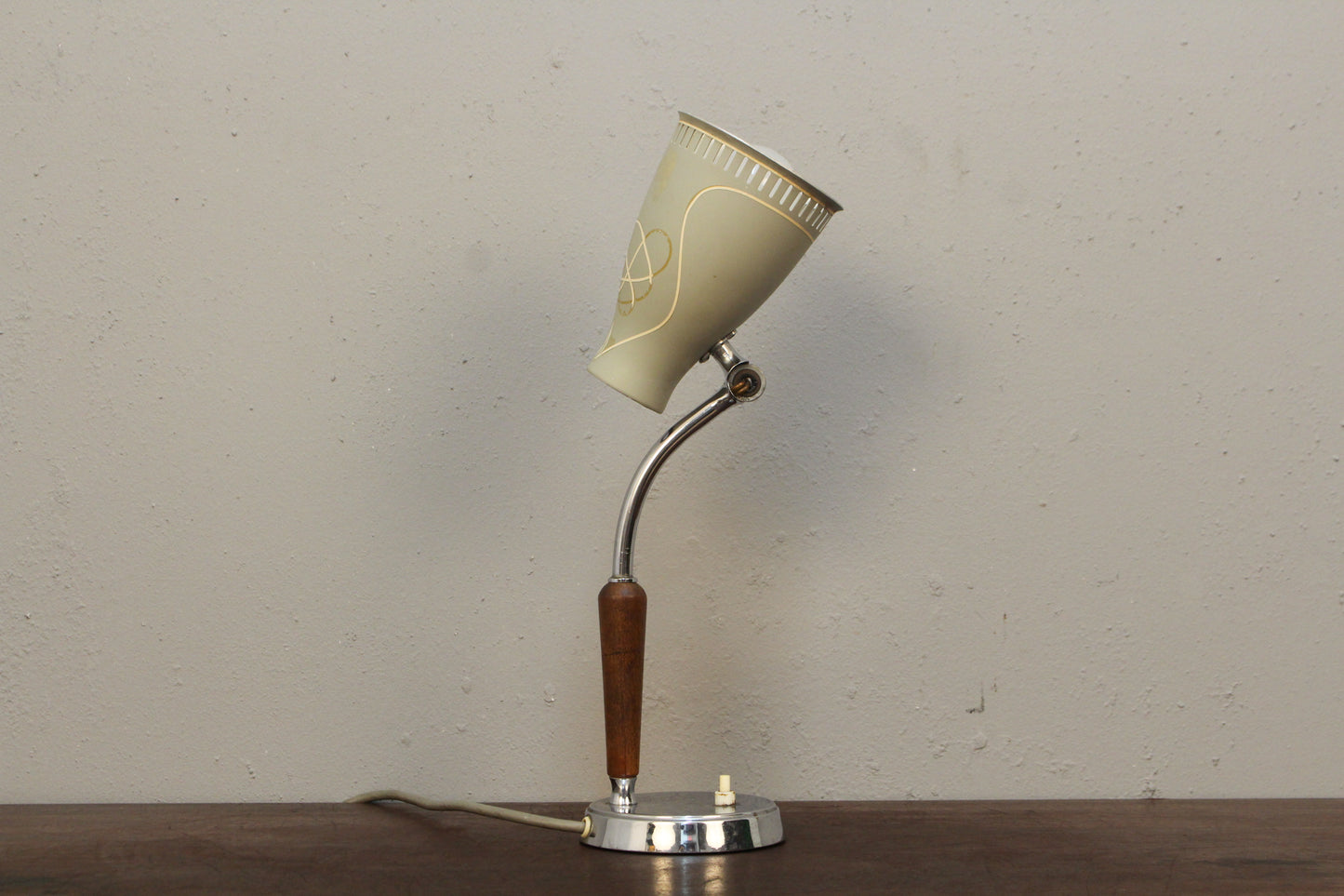 Atomic Walnut & Metal Table Lamp