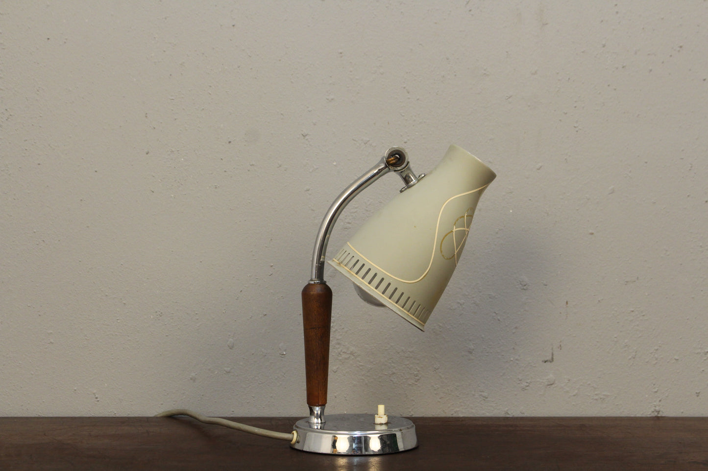 Atomic Walnut & Metal Table Lamp