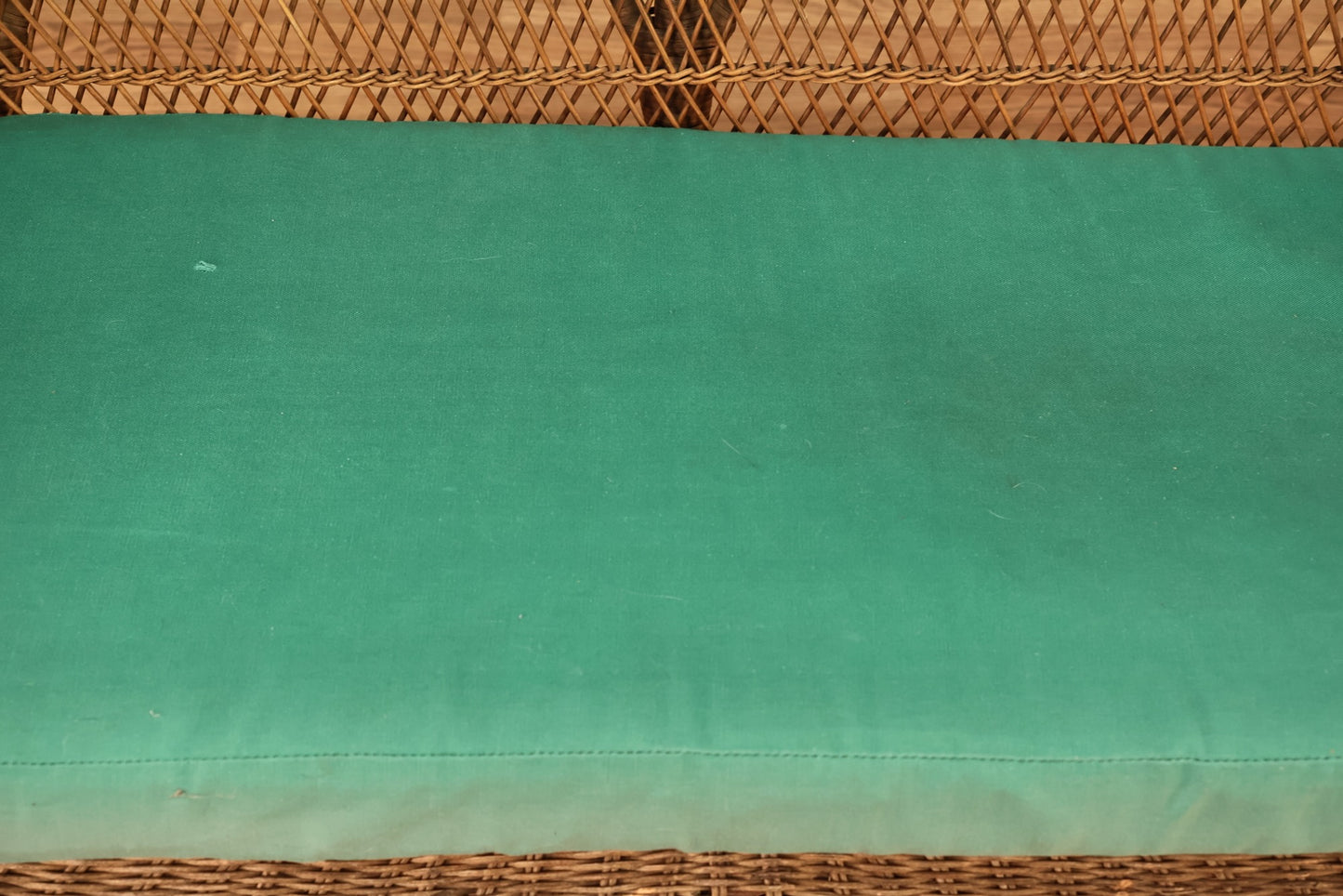 Victorian-Style Wicker & Green Loveseat - Online Only