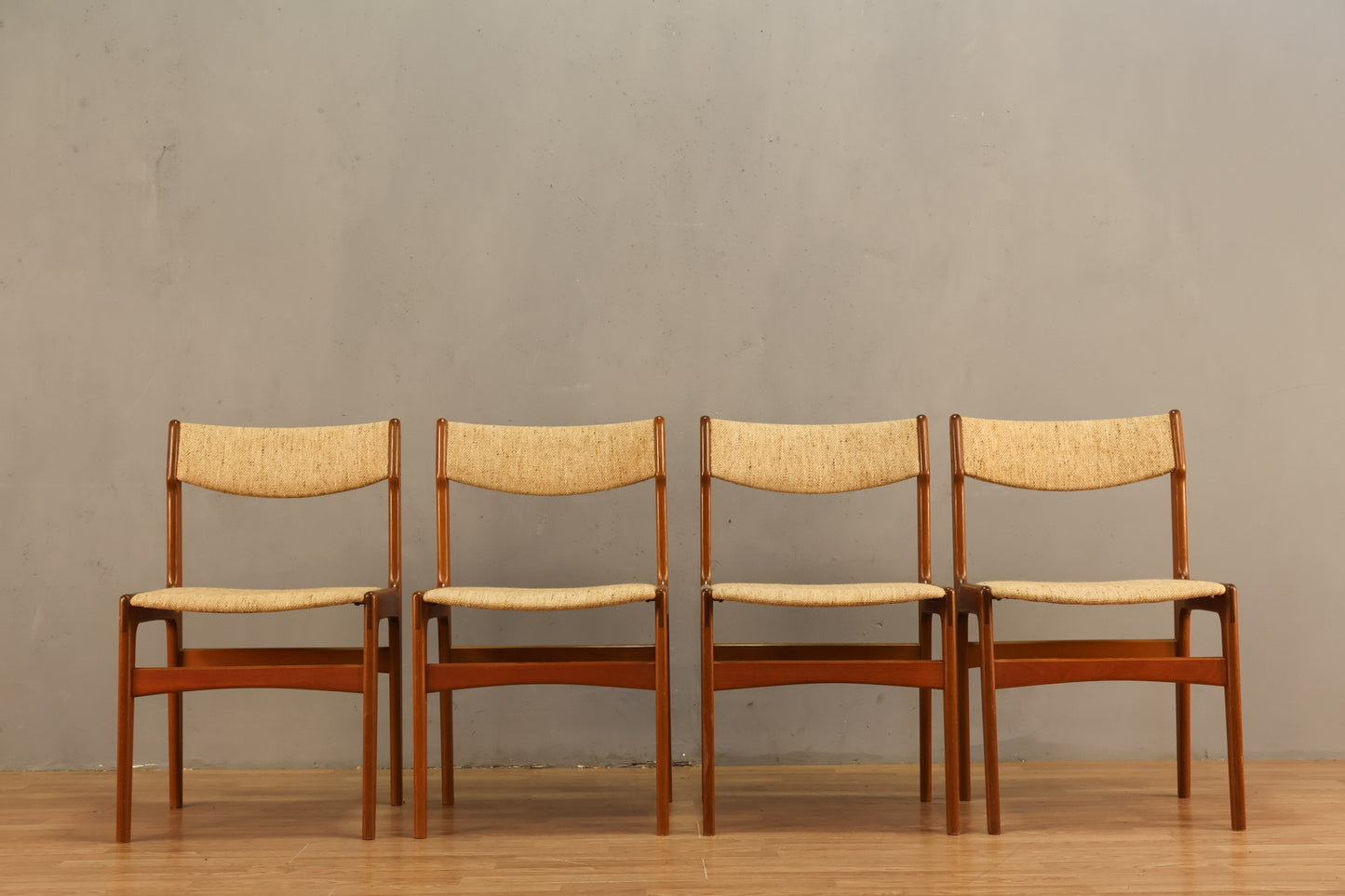 Erik Buch Danish Teak & Oatmeal Side Chair
