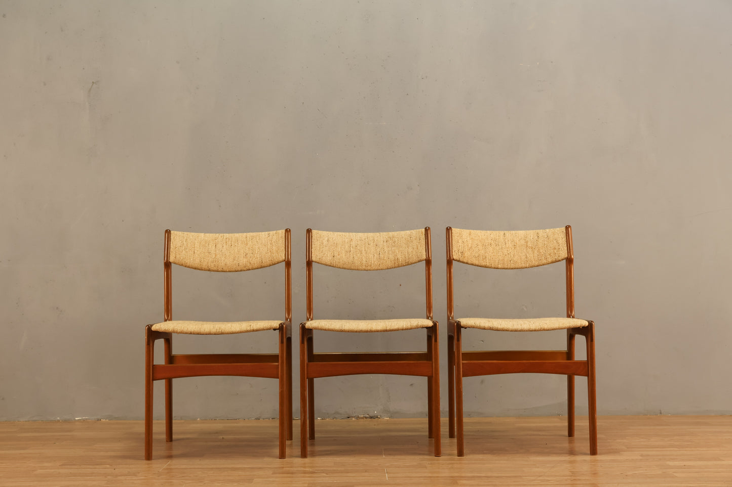 Erik Buch Danish Teak & Oatmeal Side Chair