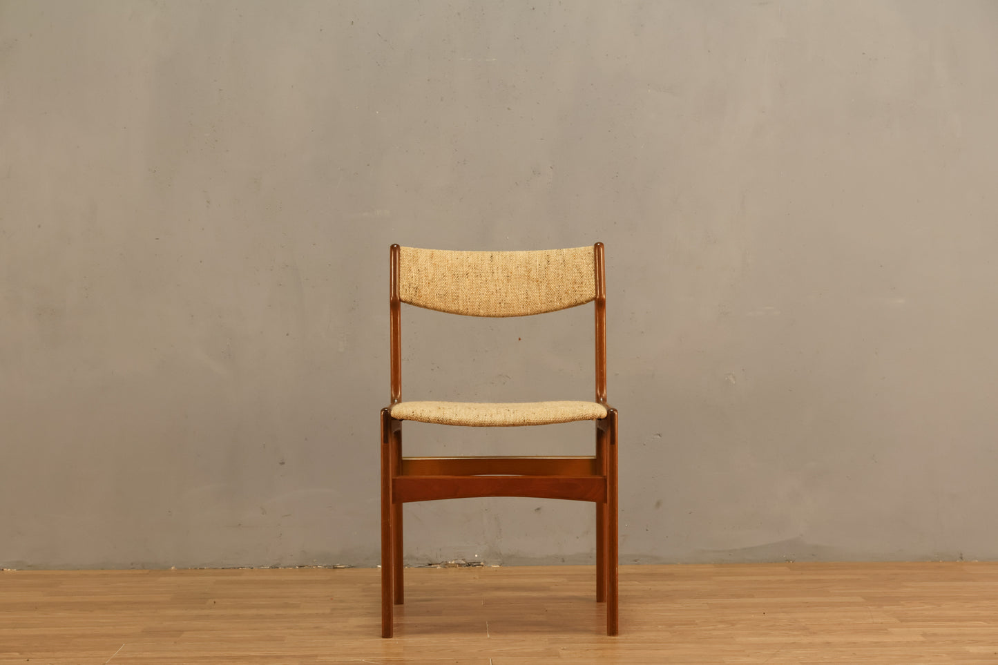 Erik Buch Danish Teak & Oatmeal Side Chair