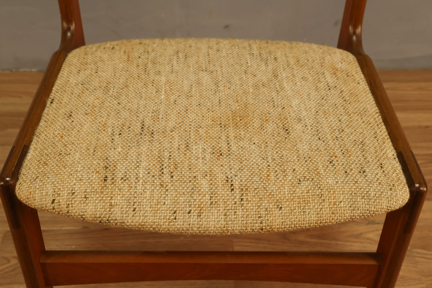 Erik Buch Danish Teak & Oatmeal Side Chair