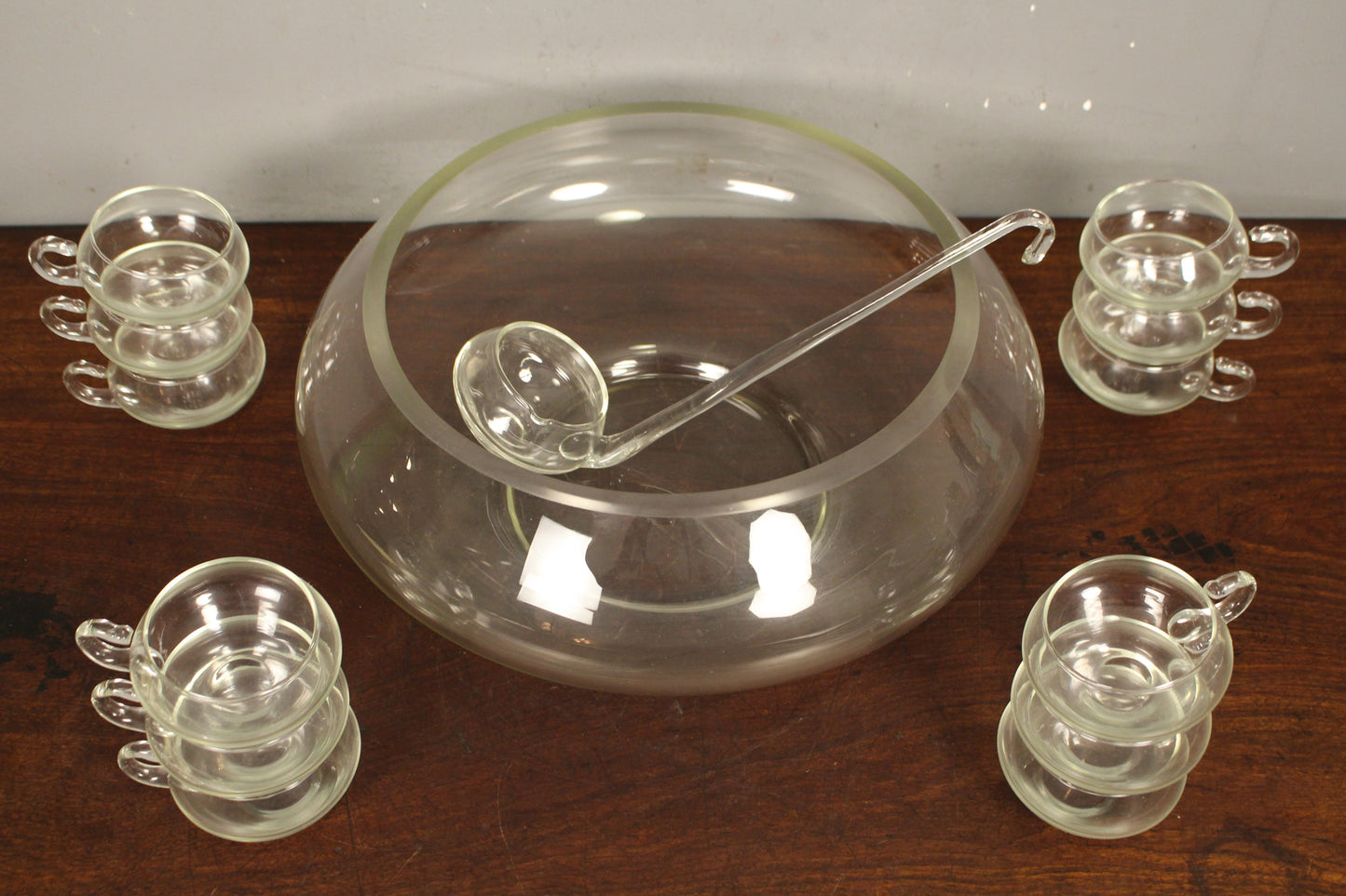 "Moderno" Glass Punch Bowl Set