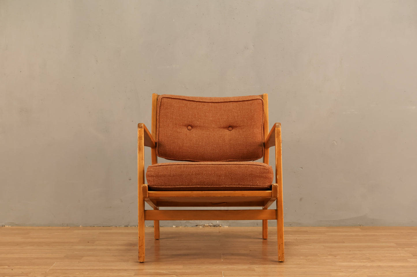 Jens Risom Blonde & Mauve Armchair