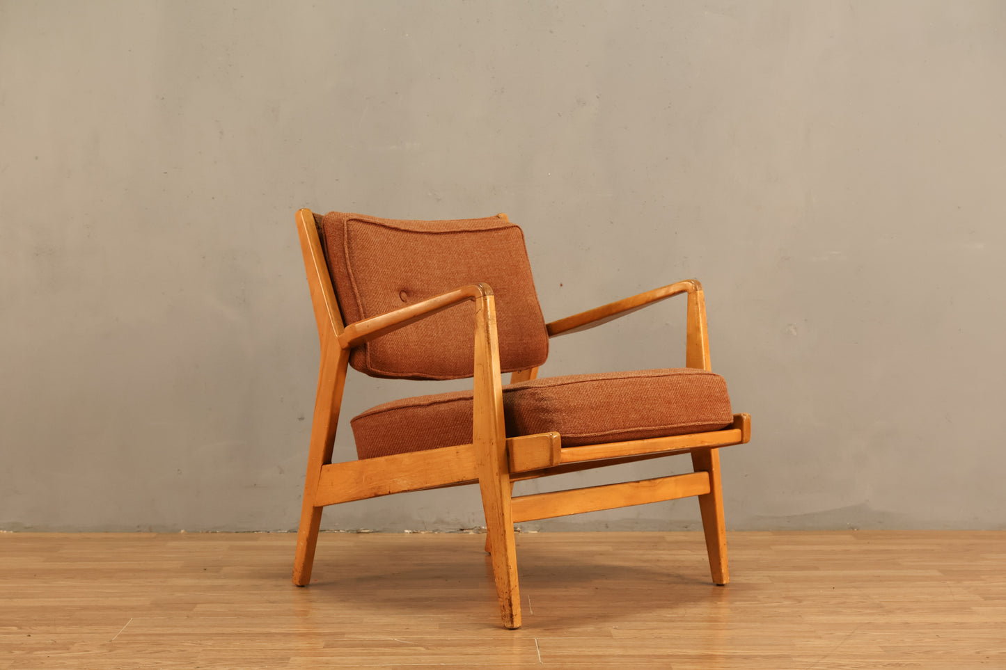 Jens Risom Blonde & Mauve Armchair