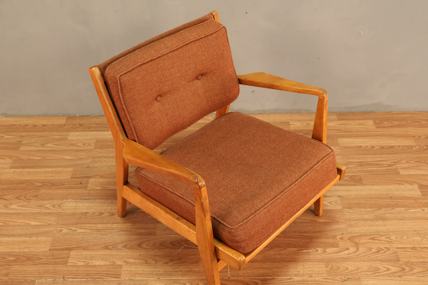 Jens Risom Blonde & Mauve Armchair